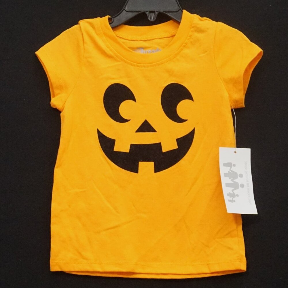 10 Threads Orange Pumpkin Cotton Short Sleeve Tee Girls Baby & Toddler